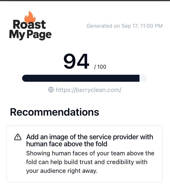 Roast My Page Landing Page Grader Demo