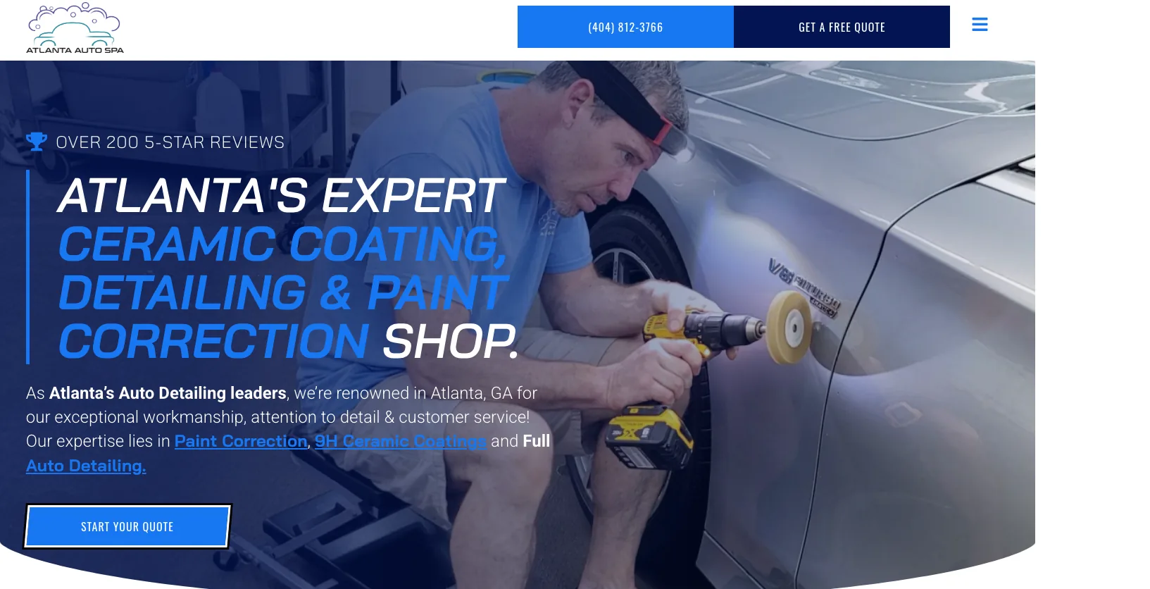 Atlanta Auto Spa website screenshot