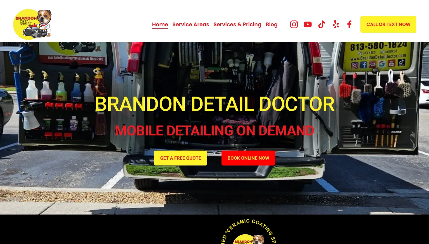 Brandon Detail Doctor website screenshot