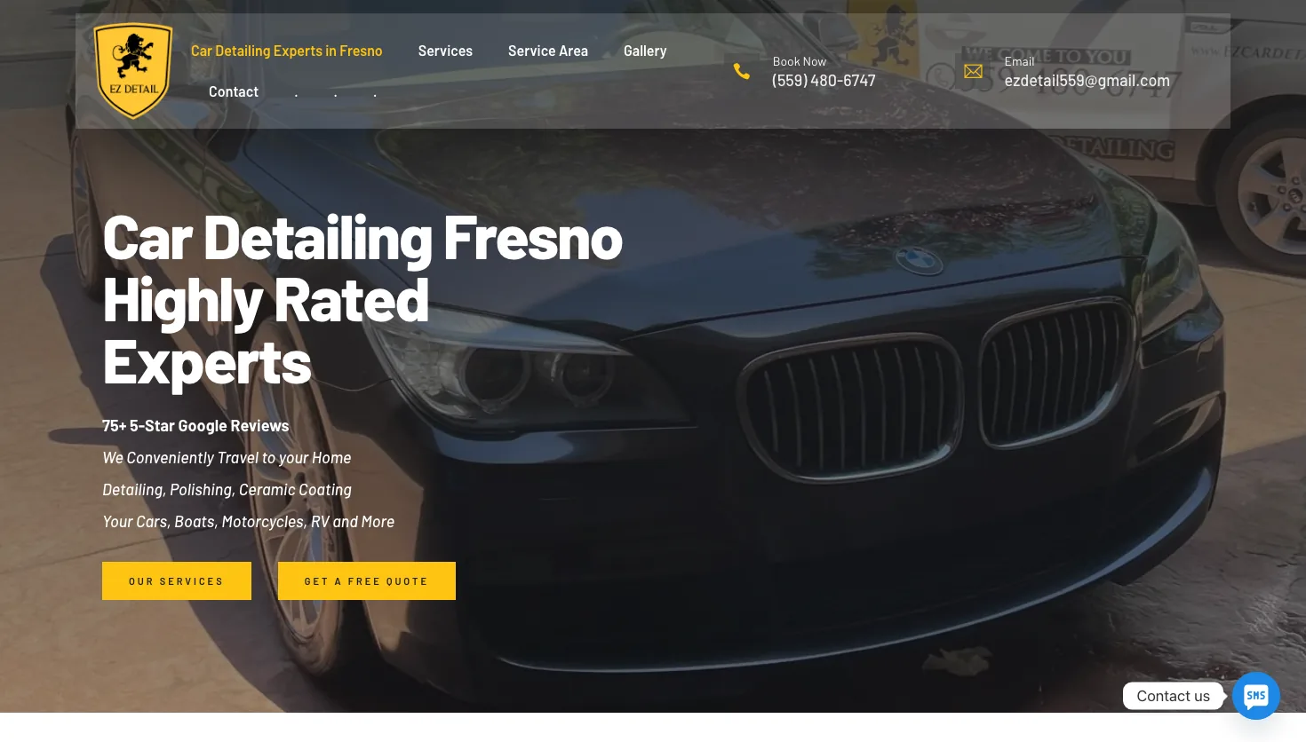 EZ Detail - Professional Car Detailing website screenshot