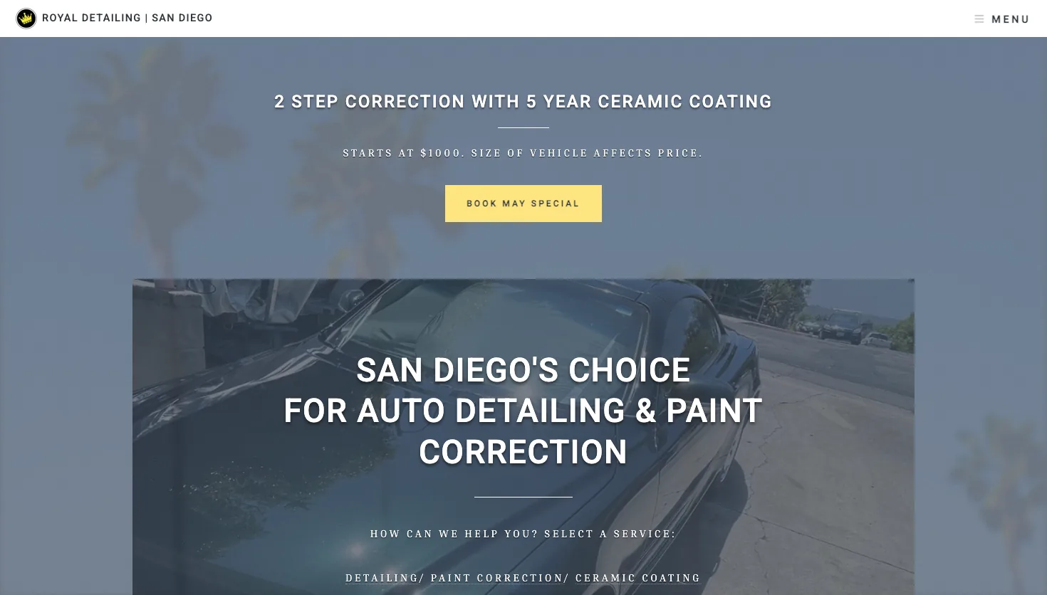 Royal Mobile Auto Detailing website screenshot