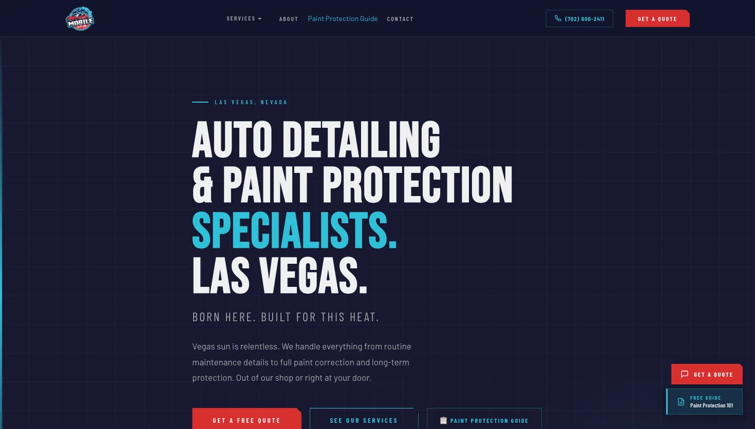 Mobile Auto Spa website screenshot