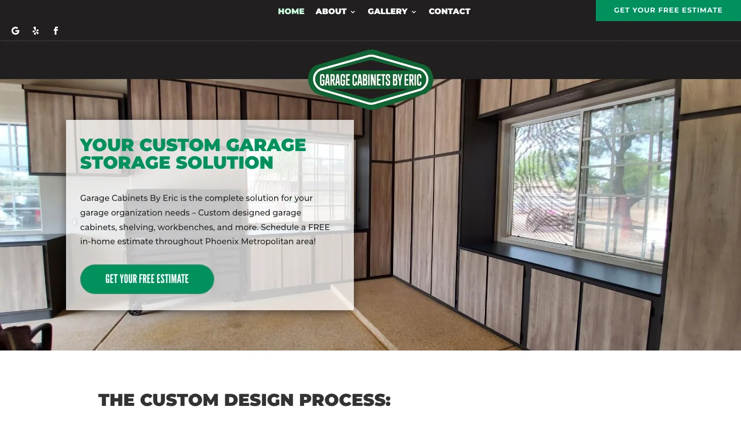 Garage Cabinets By Eric website screenshot