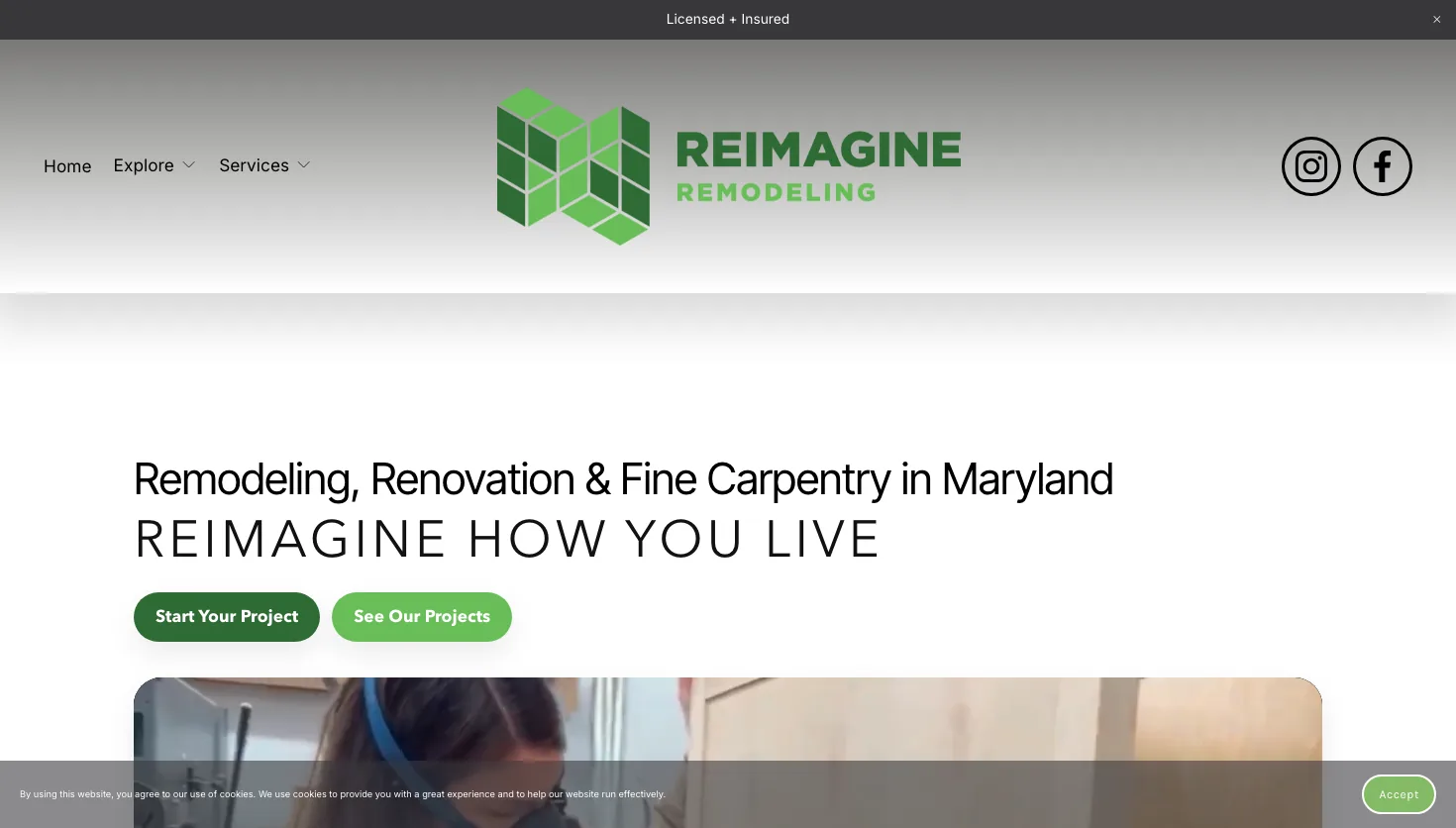 ReImagine Remodeling website screenshot