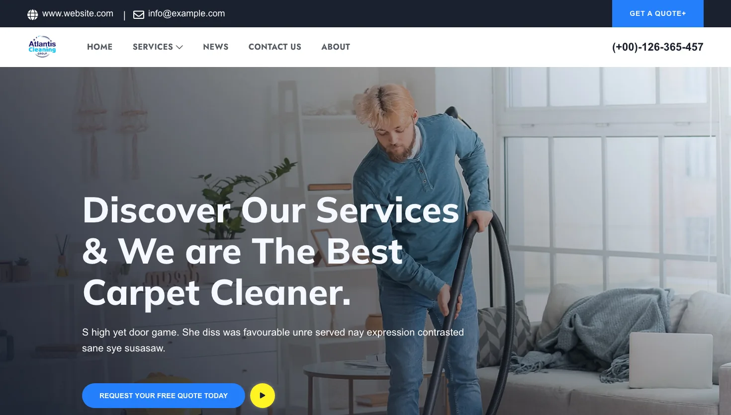 Atlantis Cleaning Group website screenshot