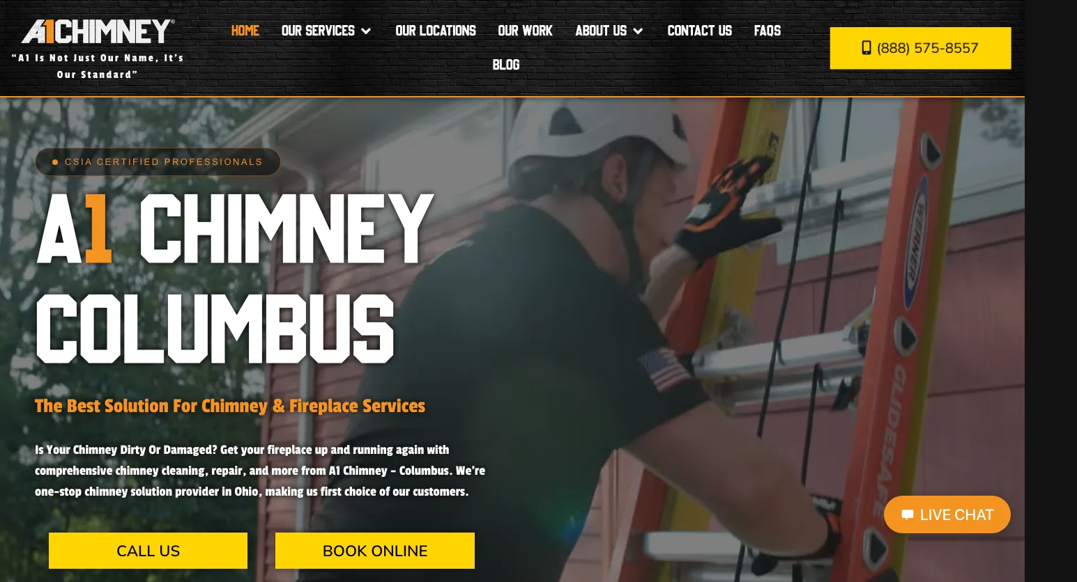A1 Chimney website screenshot