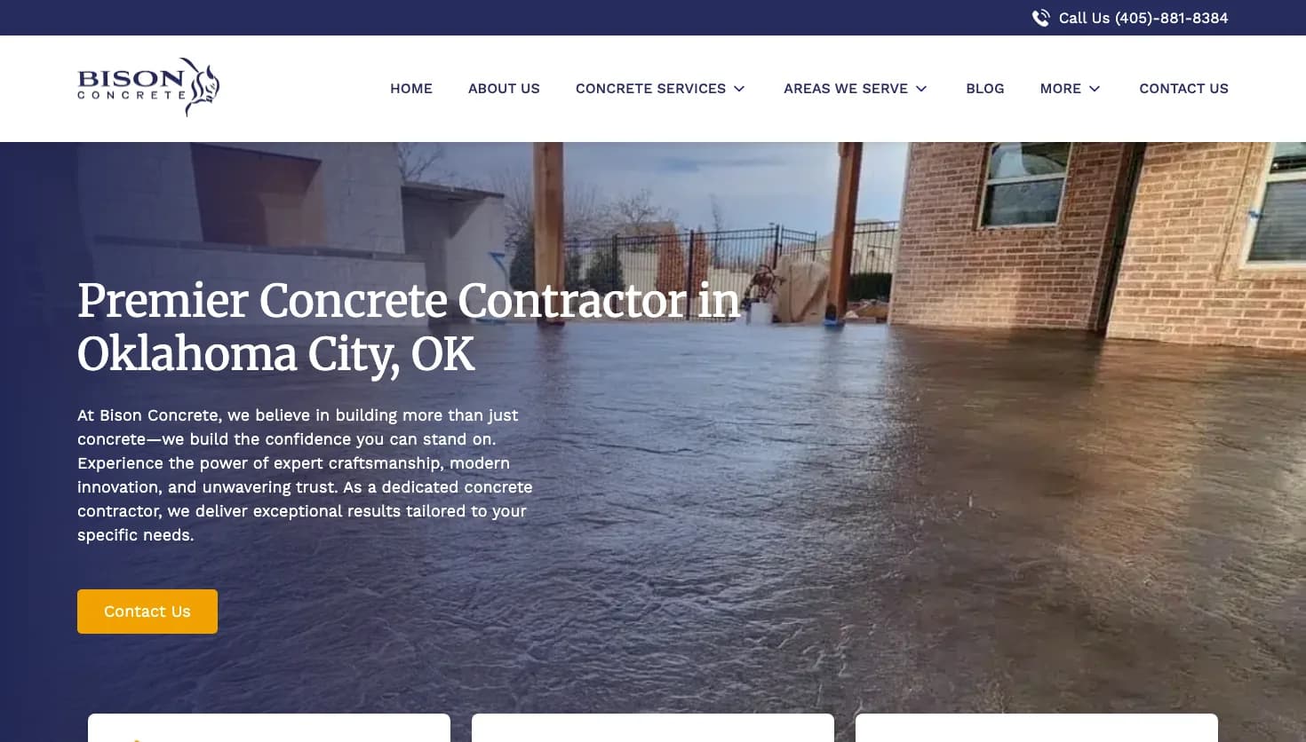 Bison Concrete website screenshot
