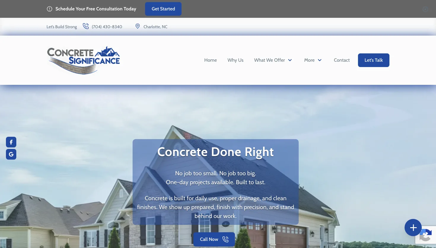 Concrete Significance website screenshot