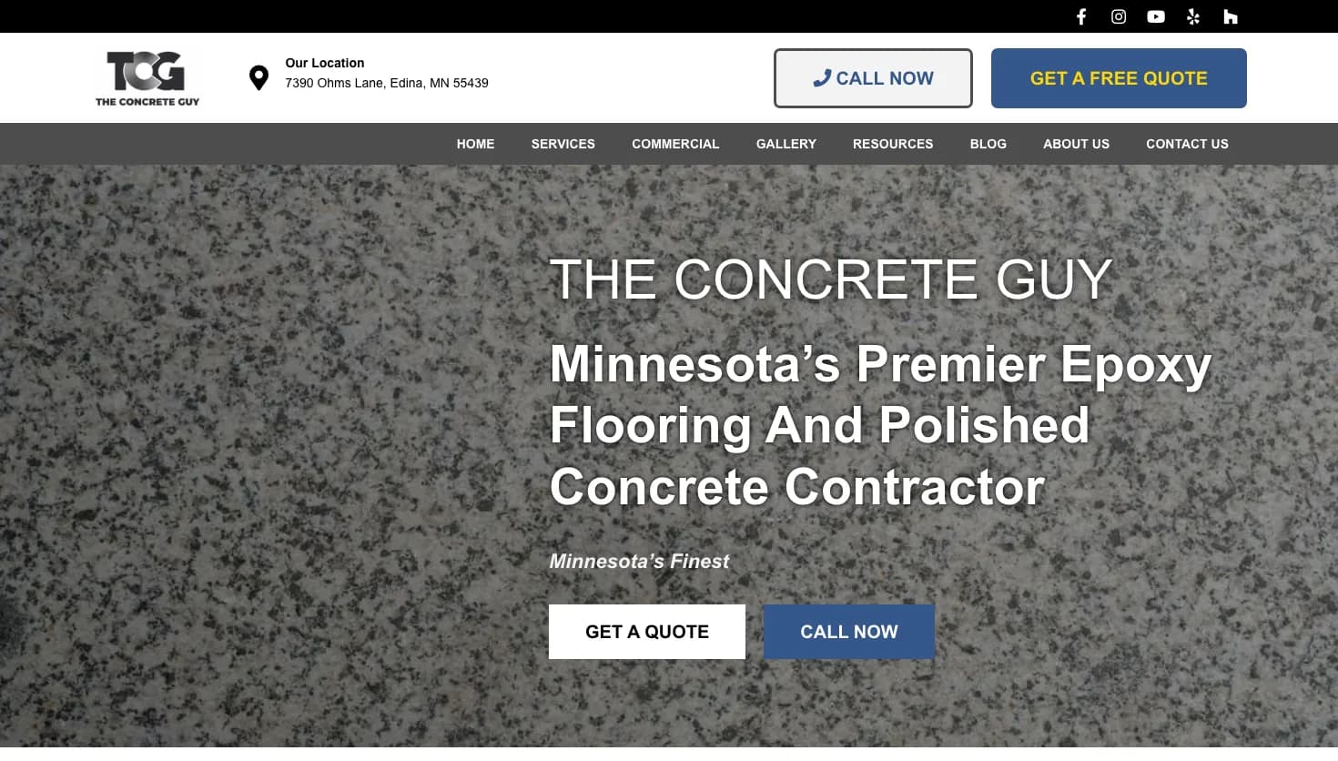 The Concrete Guy website screenshot