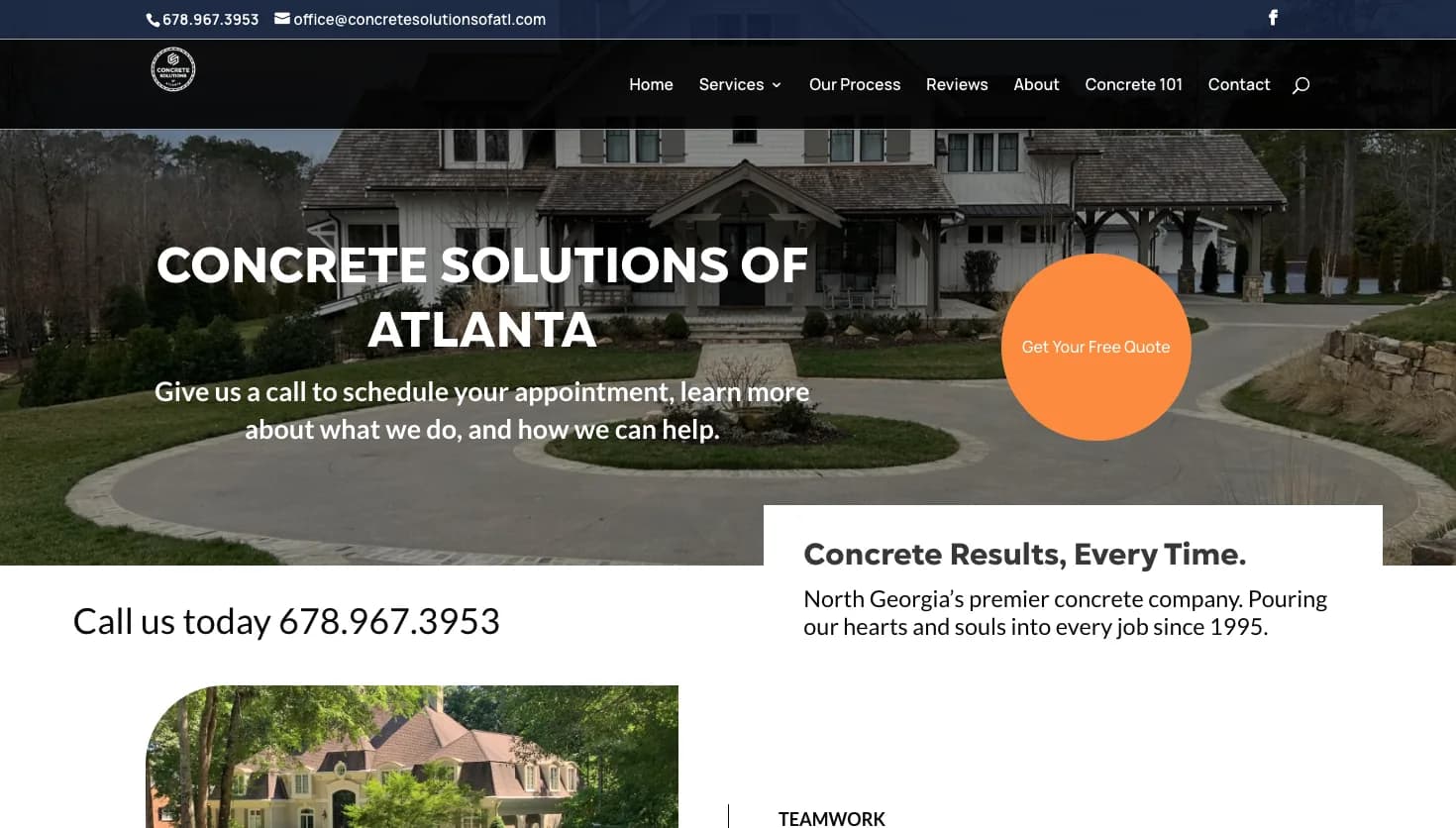 Concrete Solutions of Atlanta website screenshot