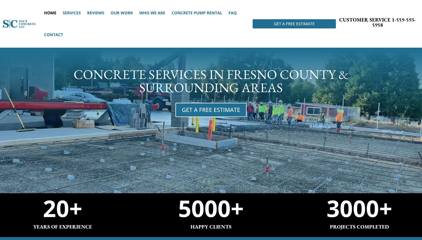 SAL’S CONCRETE LLC website screenshot