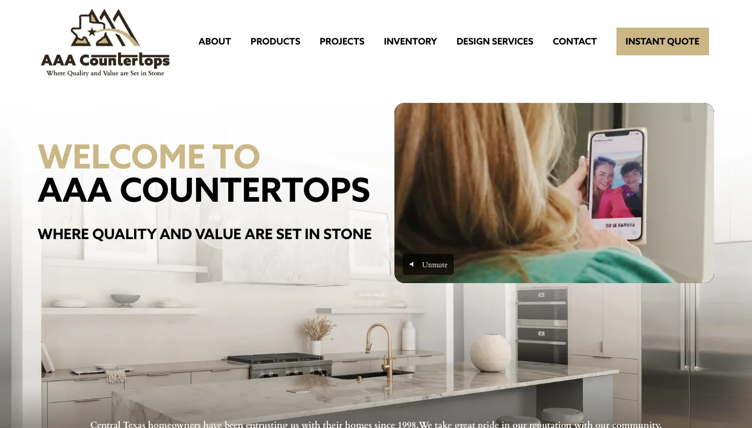 AAA Countertops website screenshot