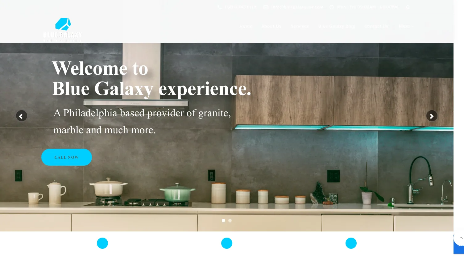 Blue Galaxy Marble & Granite website screenshot