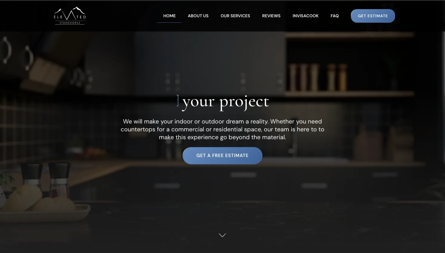 Elevated Stoneworkz website screenshot