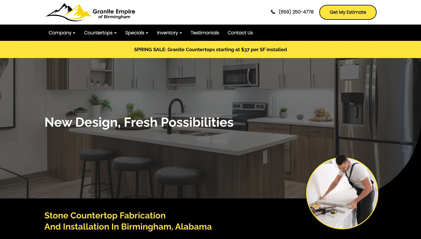 Granite Empire of Birmingham website screenshot