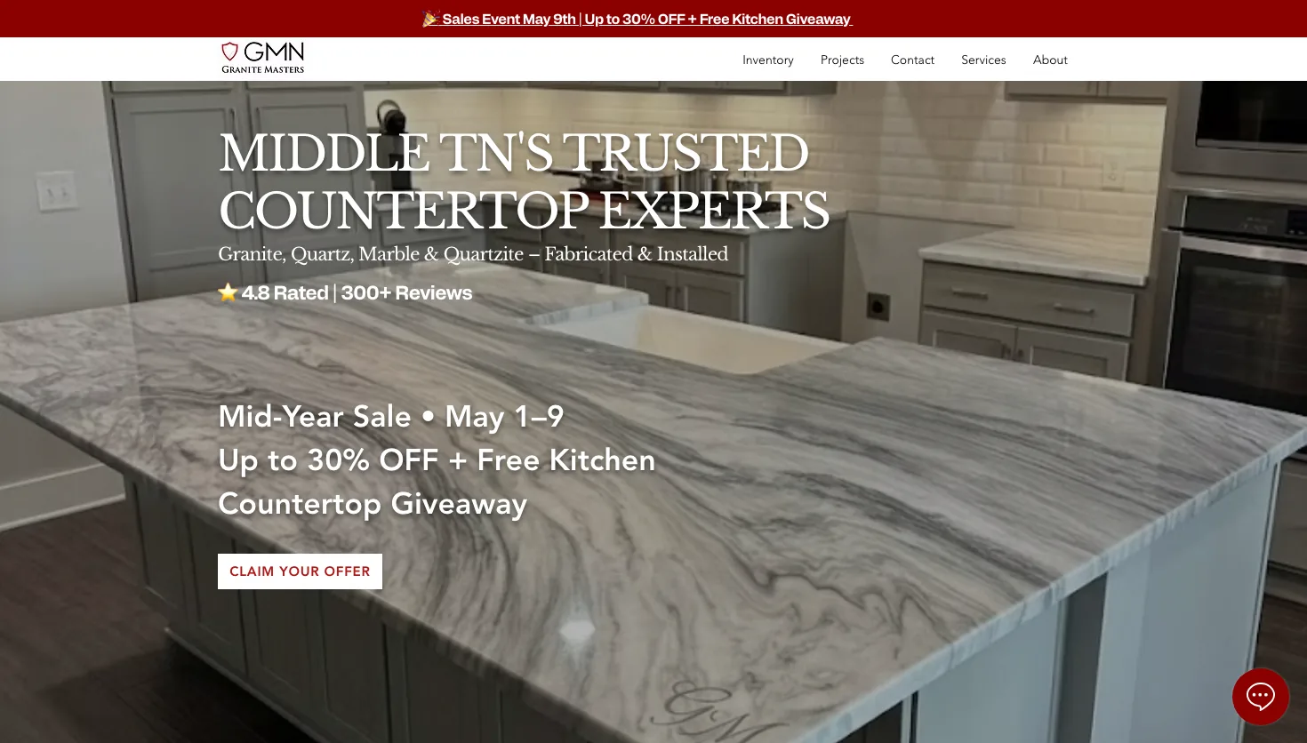 Granite Masters Of Nashville website screenshot