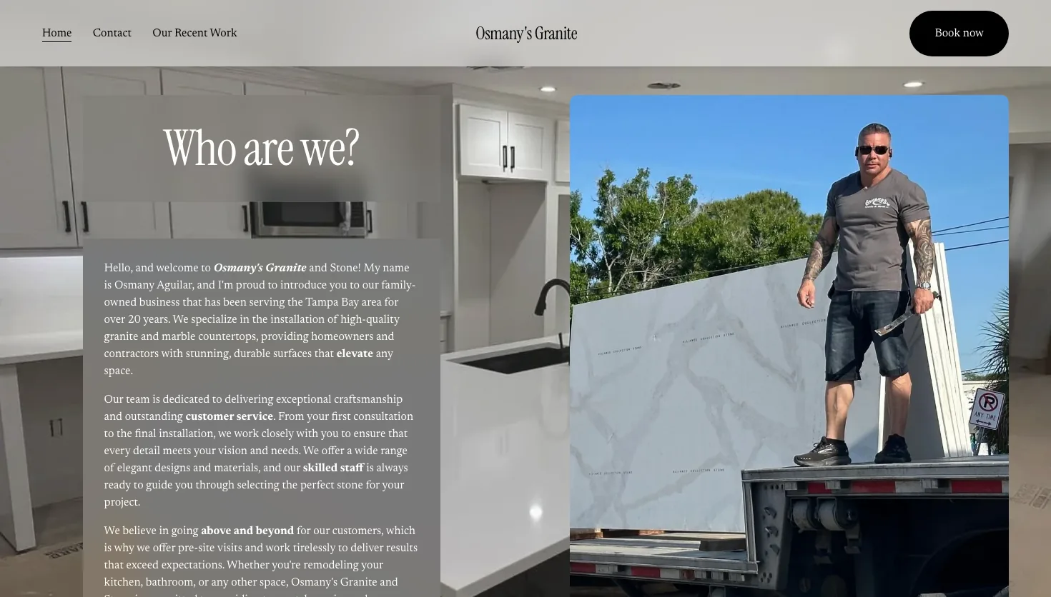 OSMANY’S GRANITE & STONE website screenshot