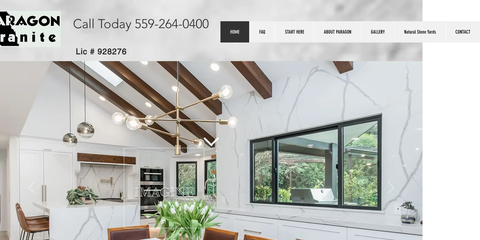 Paragon Granite, Inc. - Custom Countertops website screenshot