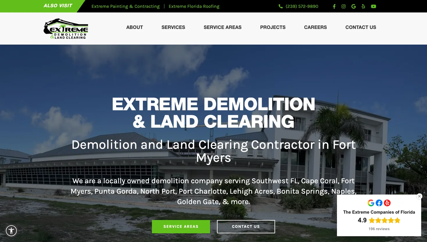 Extreme Material Handling Yard website screenshot