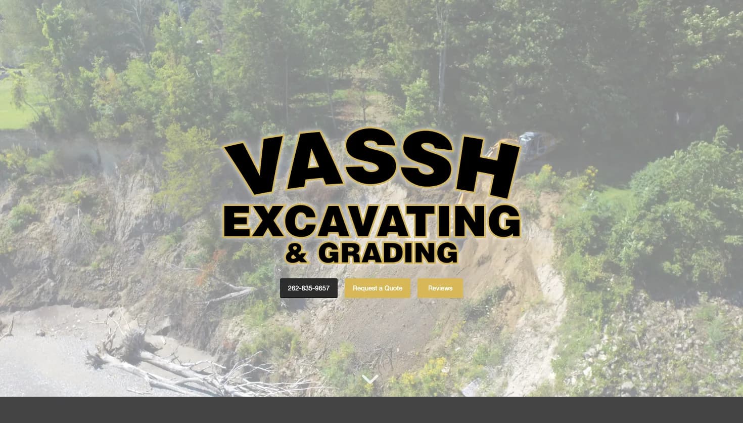 Vassh Excavating & Grading Inc. website screenshot