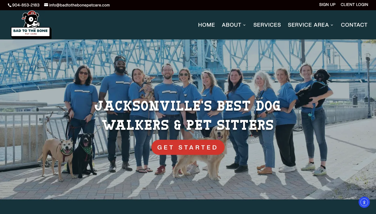 Bad to the Bone Pet Care website screenshot