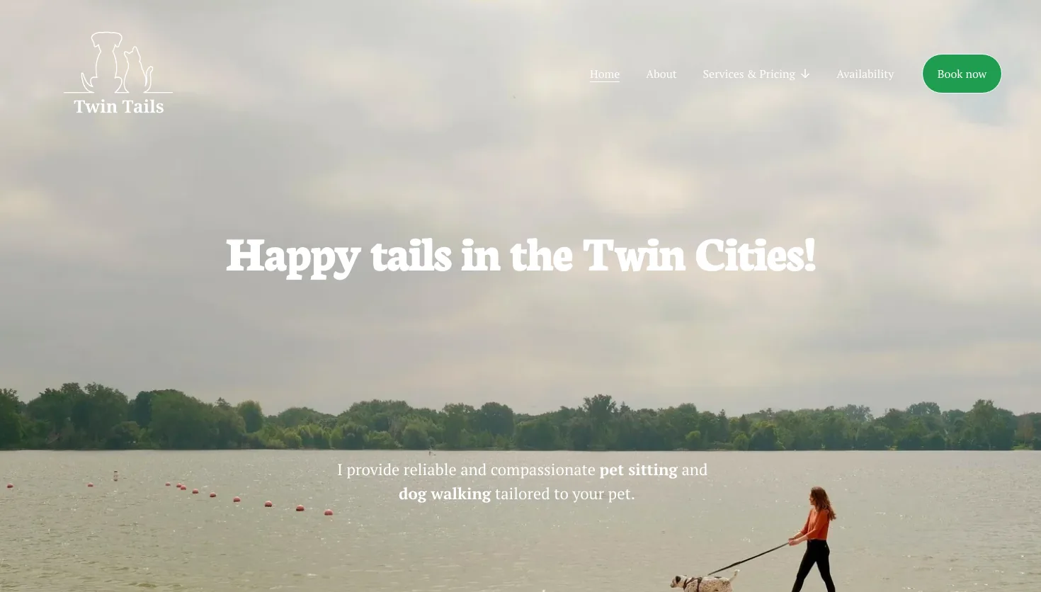 Twin Tails︱Dog Walking & Pet Sitting website screenshot