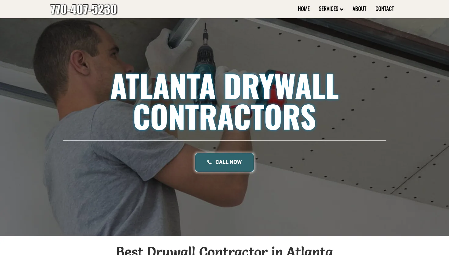Atlanta Drywall Contractors website screenshot
