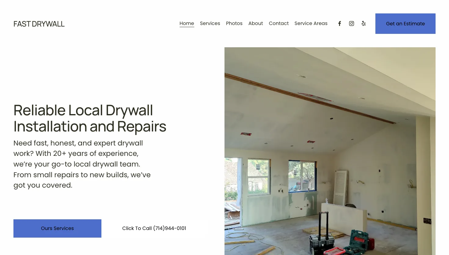 Fast Drywall website screenshot