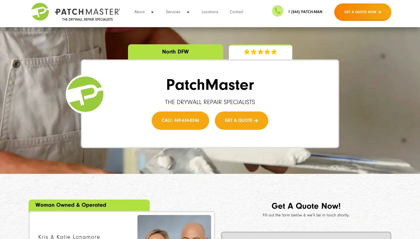 PatchMaster North DFW website screenshot