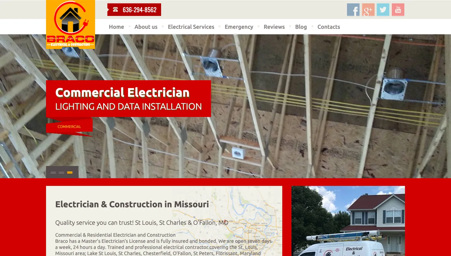 Braco Electrical & Contracting website screenshot