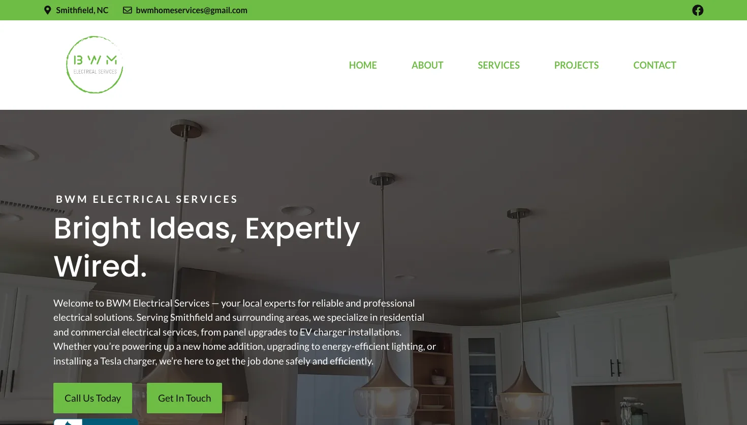 BWM Electrical Services website screenshot