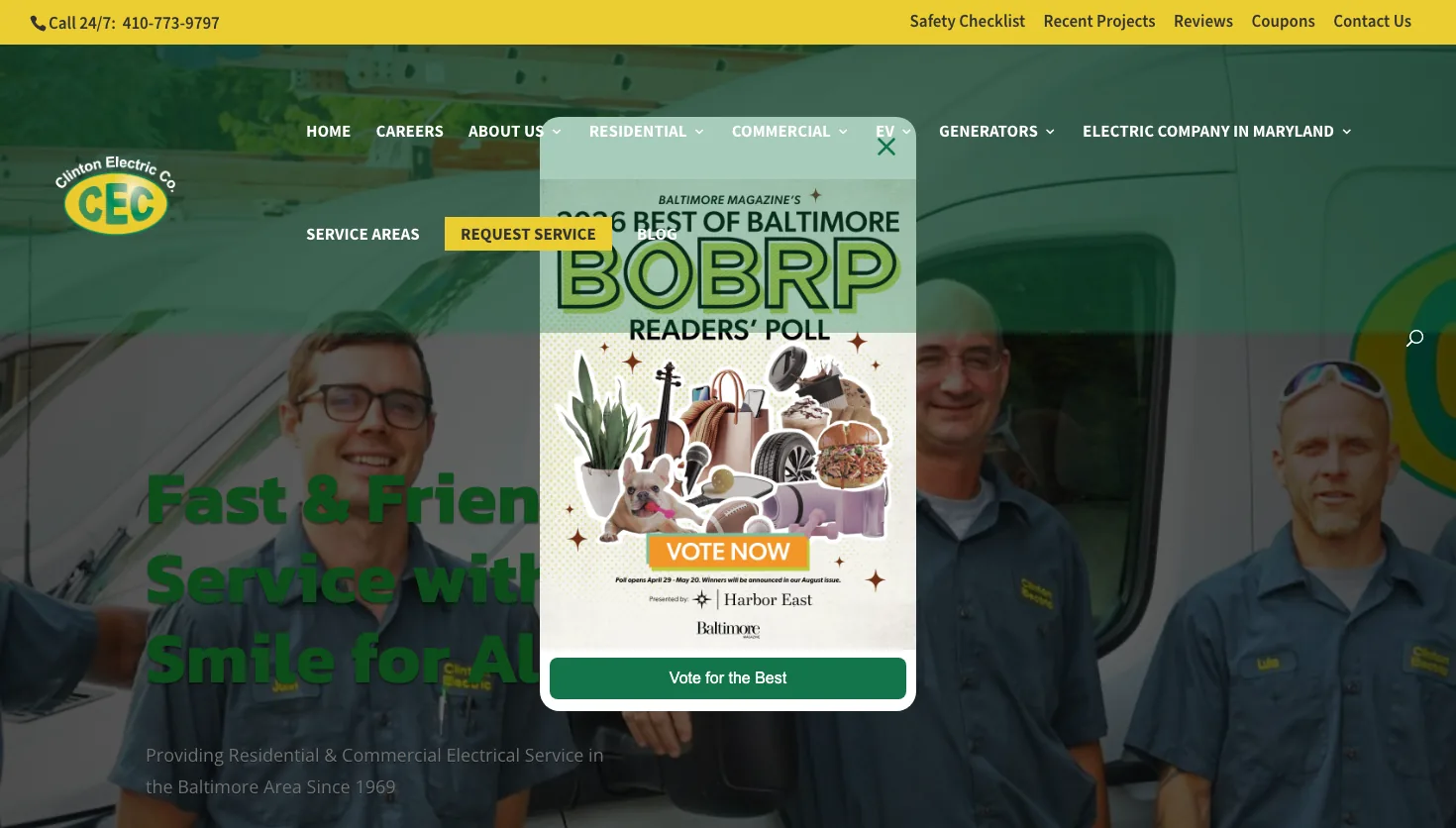 Clinton Electric Company website screenshot