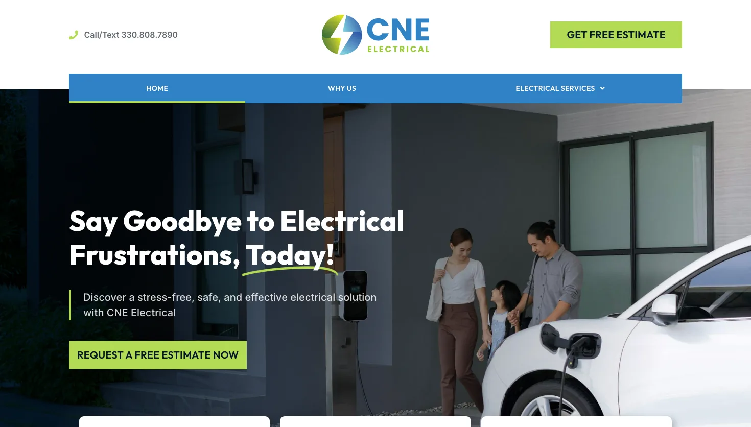 CNE Electrical Contractors, LLC website screenshot