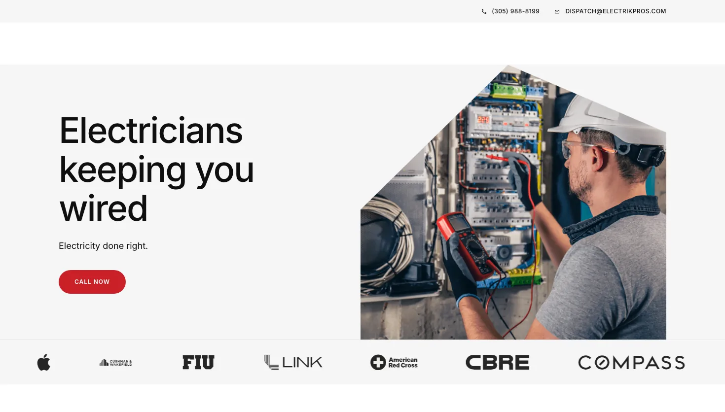 Electrik Pros website screenshot