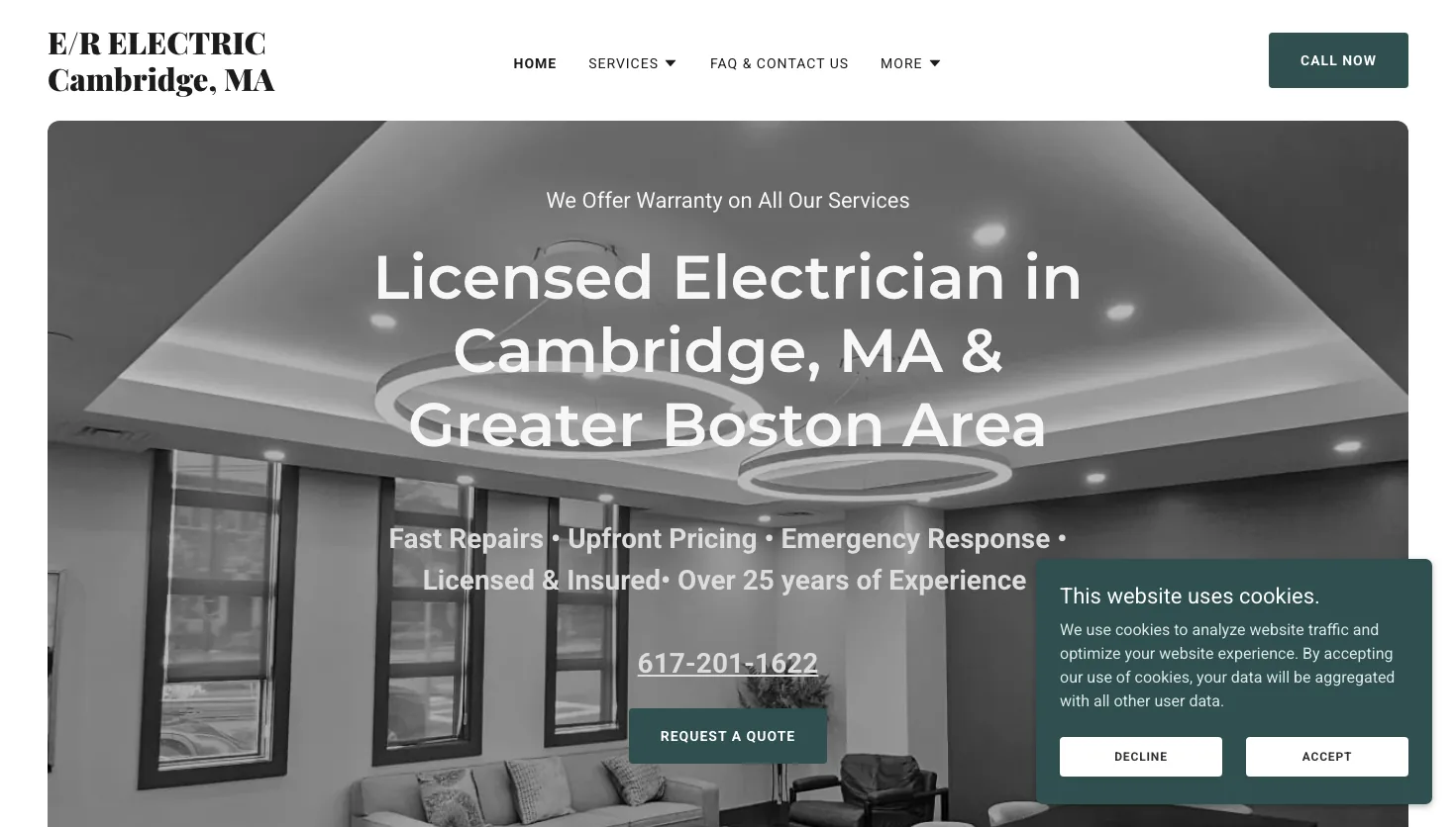 E/R Electric website screenshot
