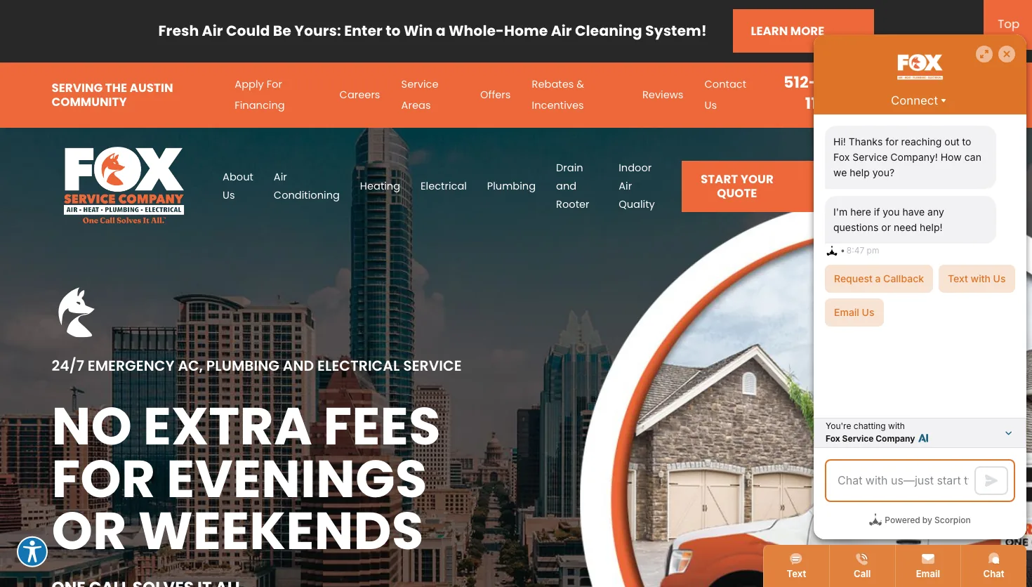 Fox Service Company website screenshot