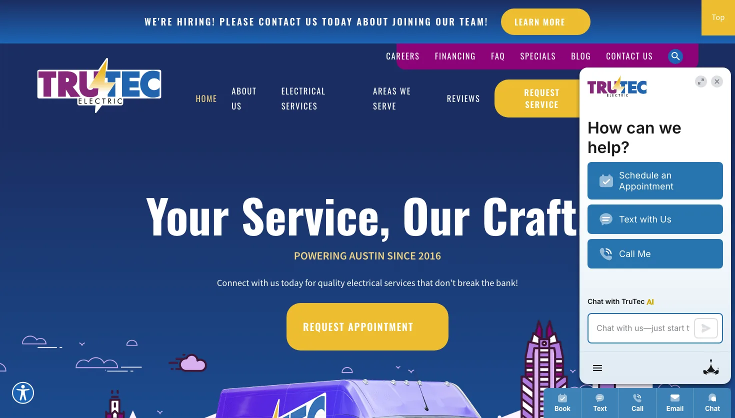 TruTec Electric website screenshot