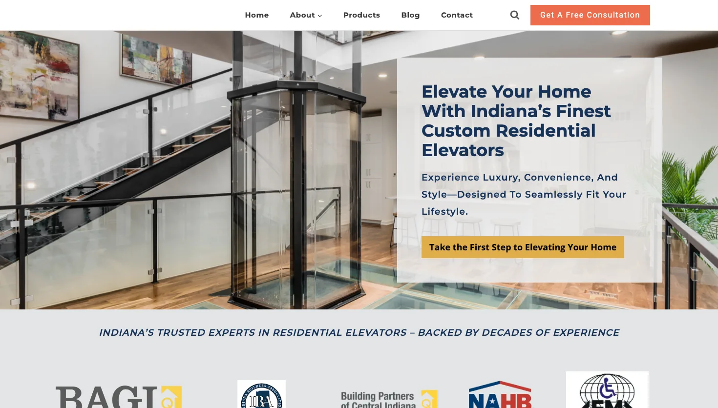 Access Elevator website screenshot