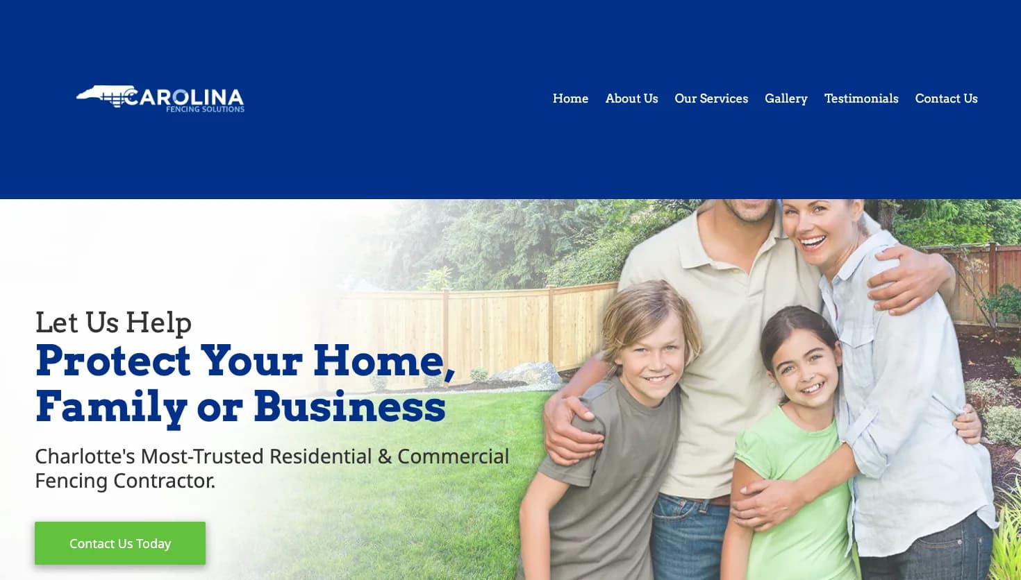 Carolina Fencing Solutions website screenshot