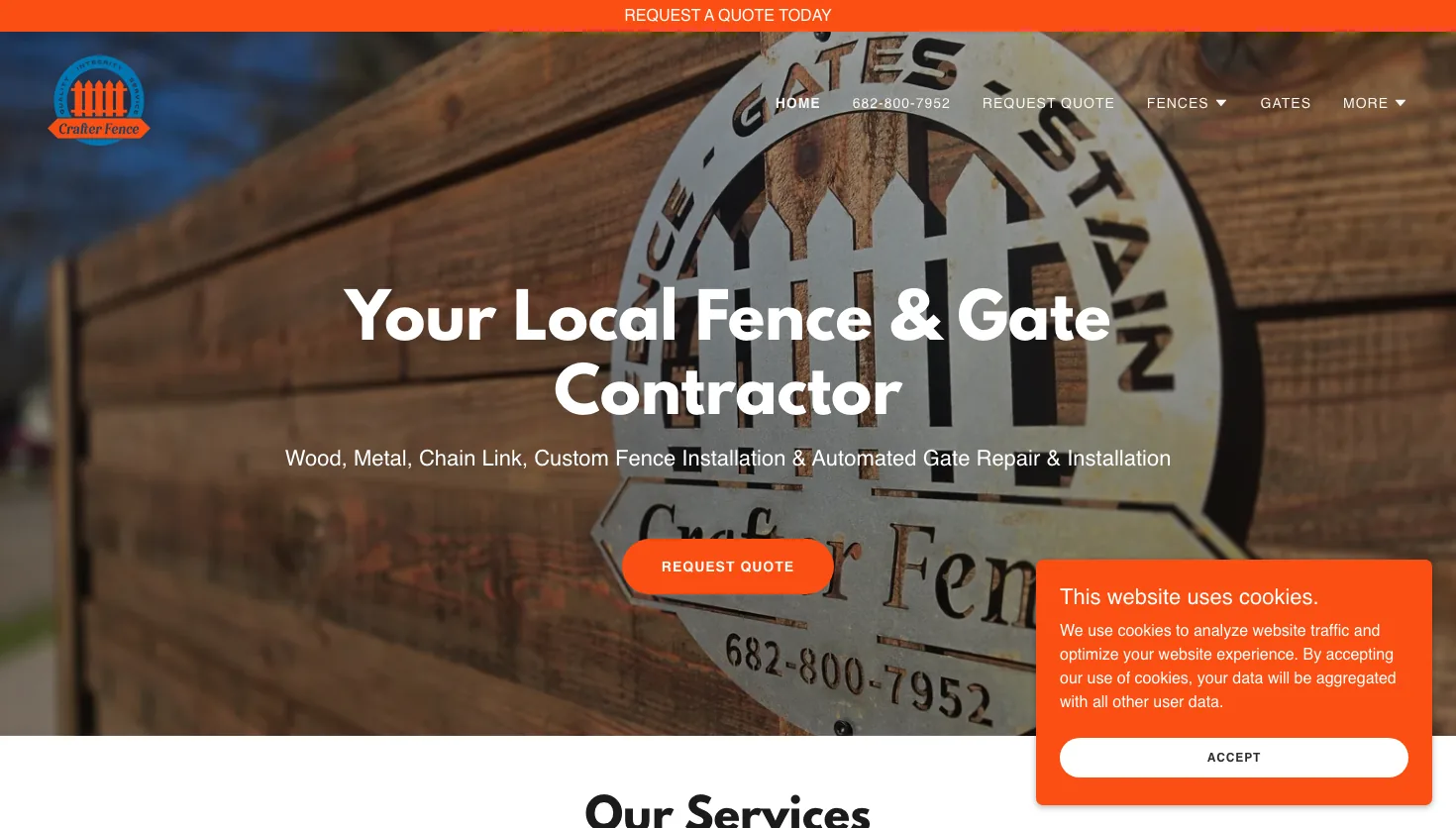 Crafter Fence website screenshot