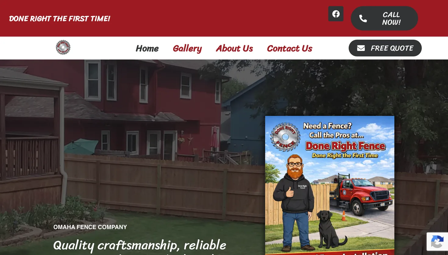 Done Right Fence website screenshot