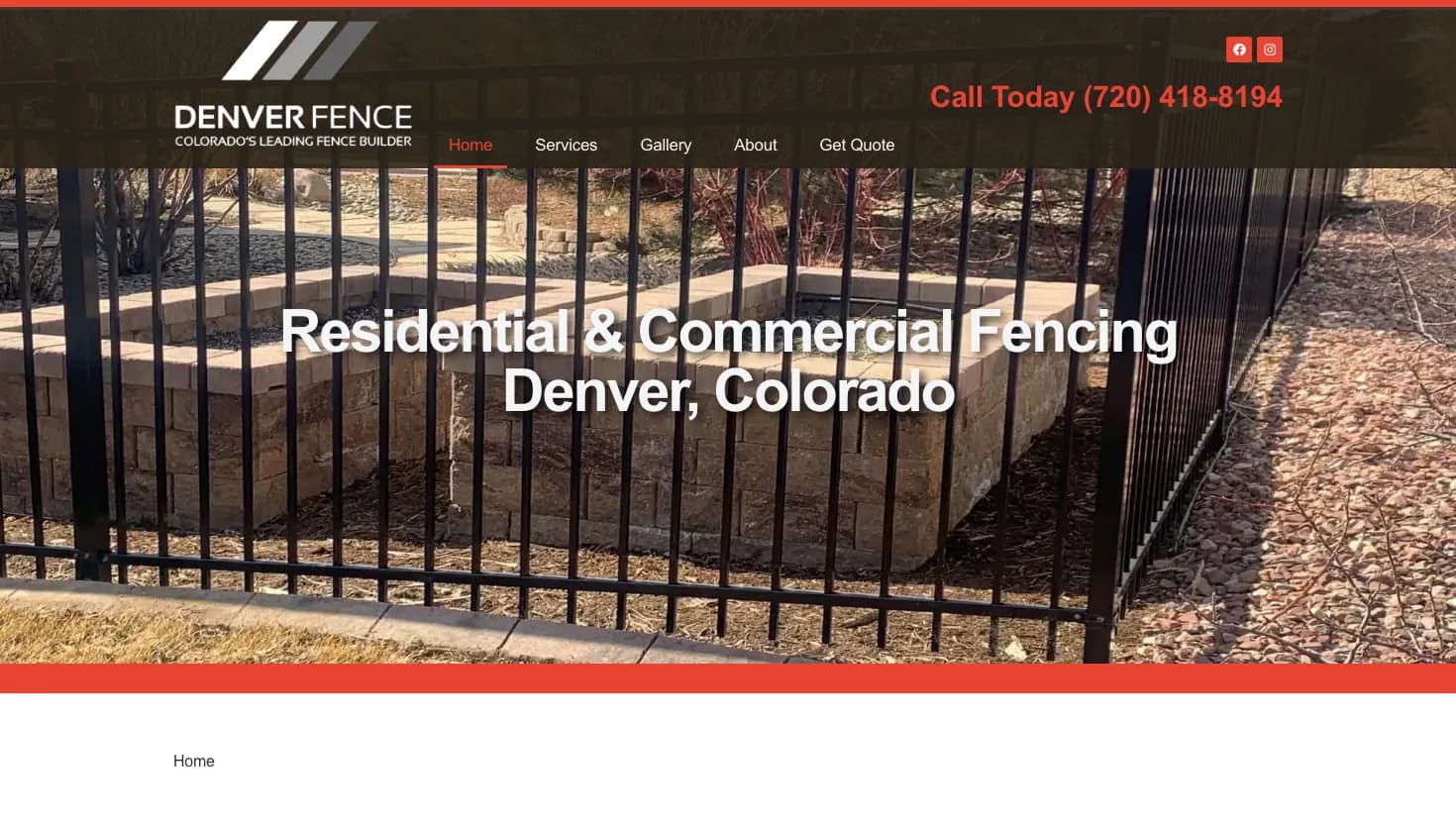 Denver Fence Company website screenshot
