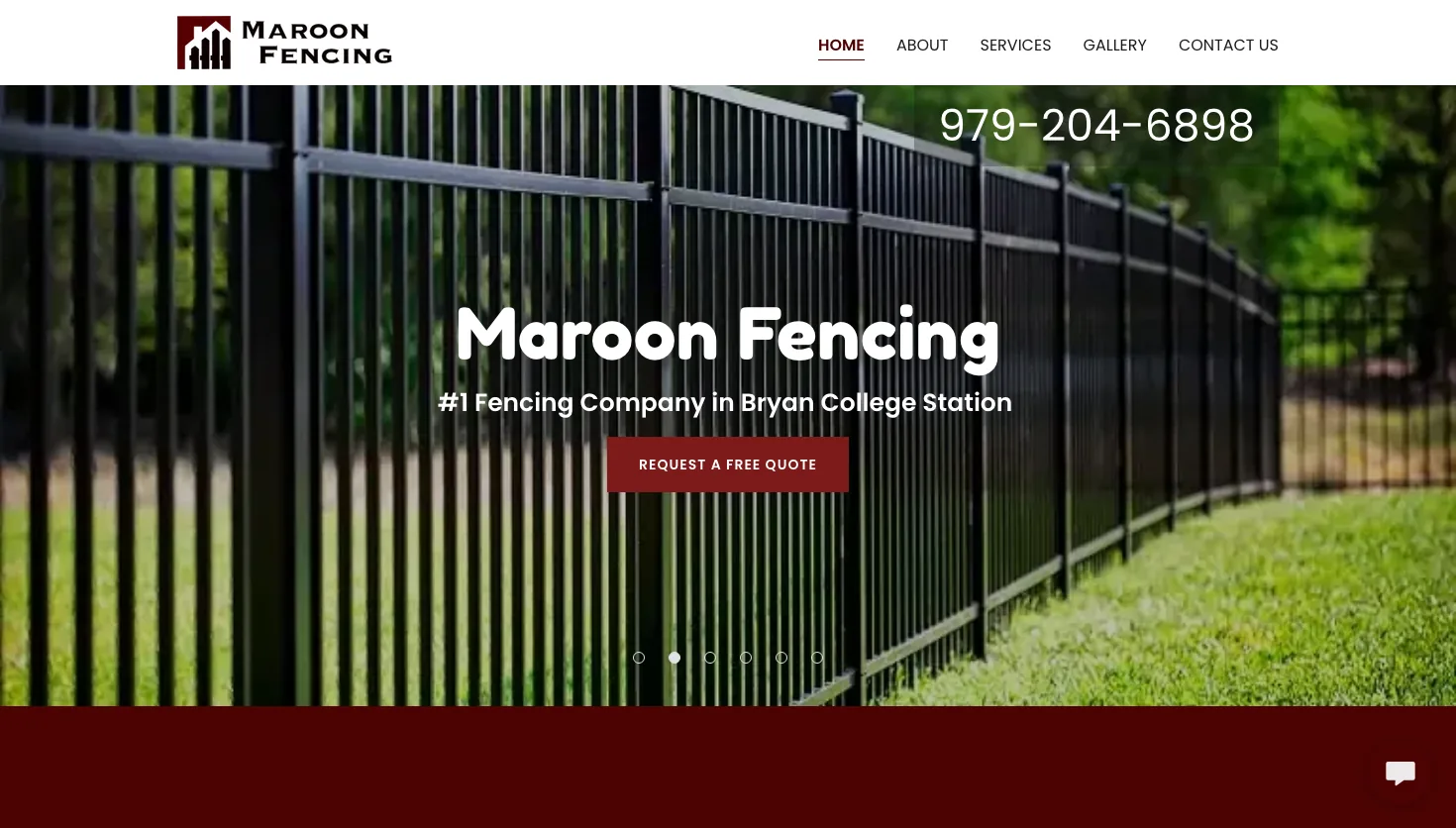 Maroon Fencing website screenshot