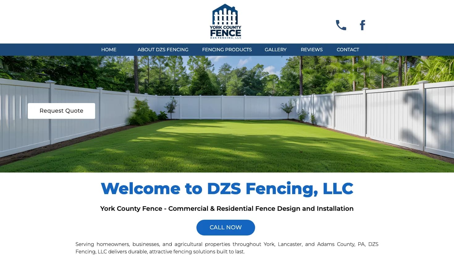 DZS FENCING LLC website screenshot