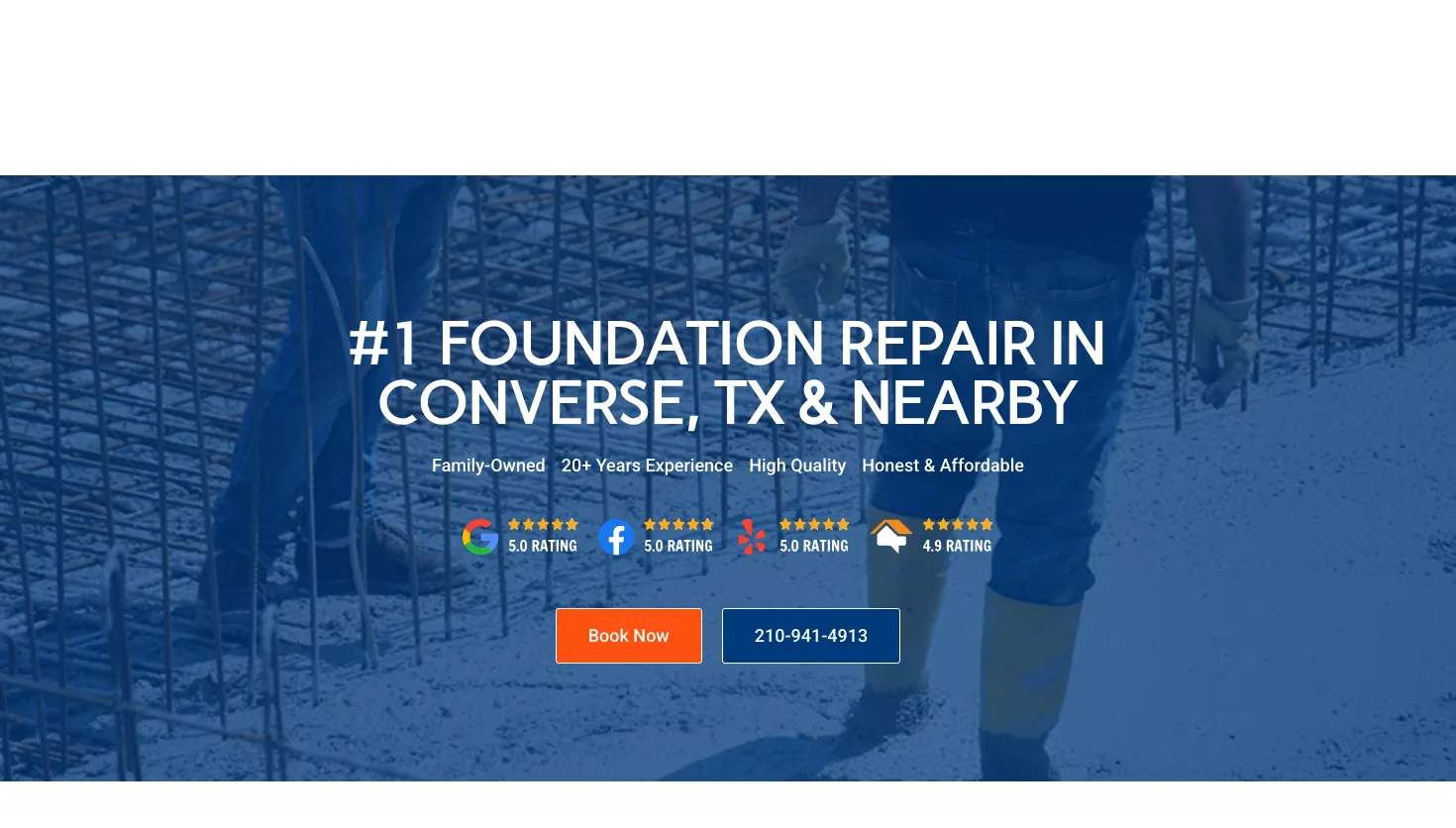 Converse Foundation Repair website screenshot