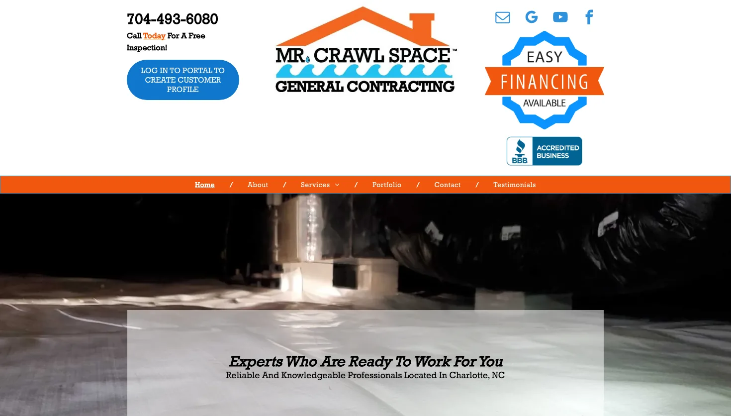 Mr. Crawl Space General Contracting website screenshot