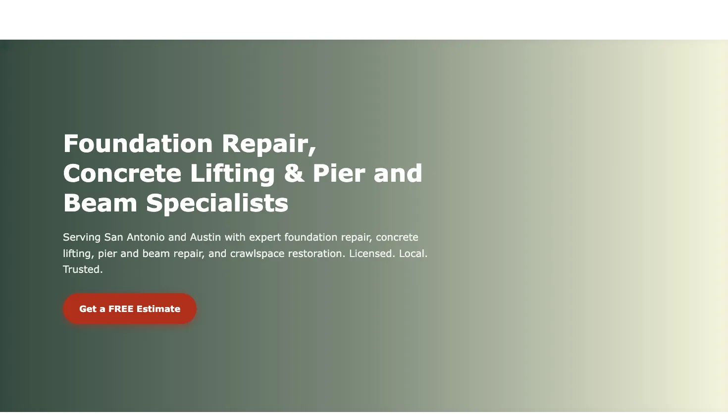 Liberty Foundation Repair website screenshot