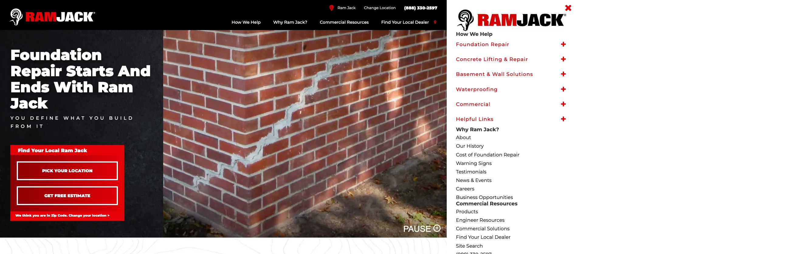 Ram Jack Austin website screenshot