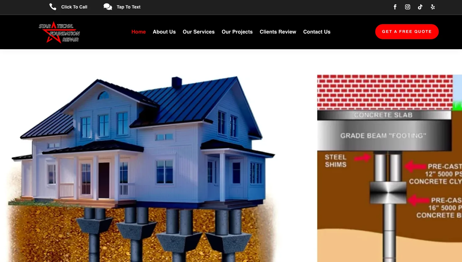 Star Techn Foundation Repair website screenshot