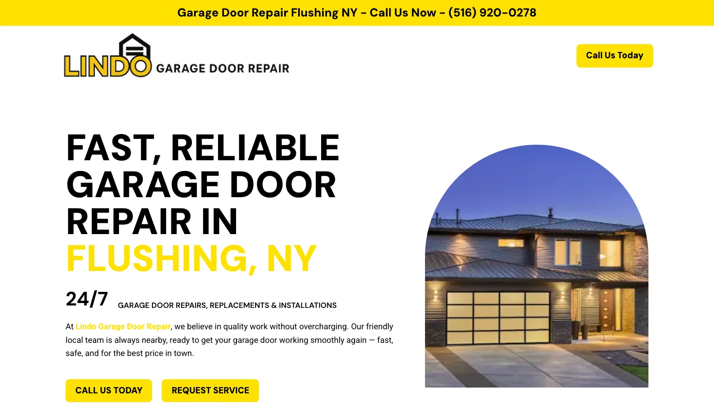 Lindo Garage Door Repair website screenshot